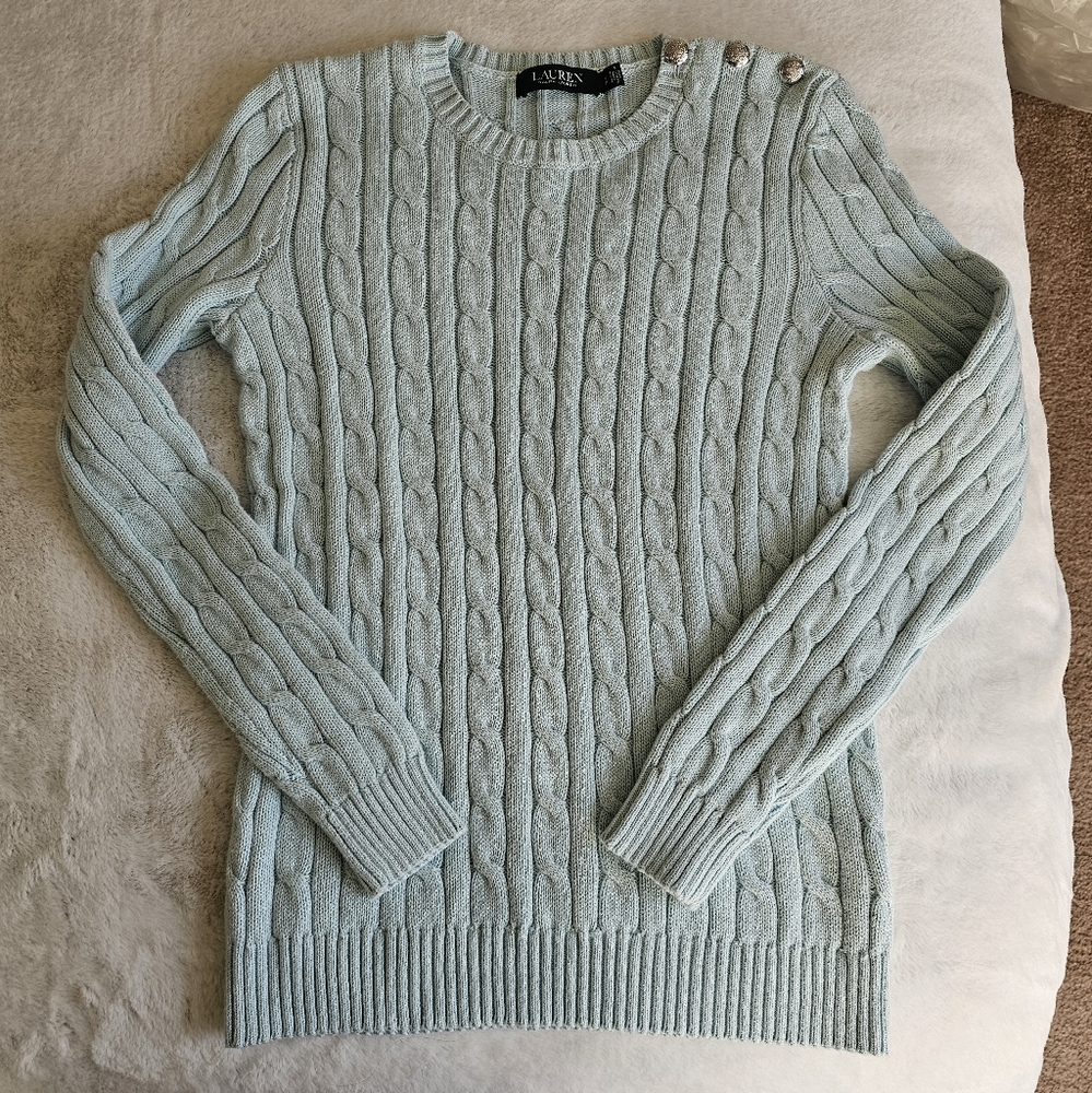 Ralph Lauren Light Blue Cable Knit Sweater